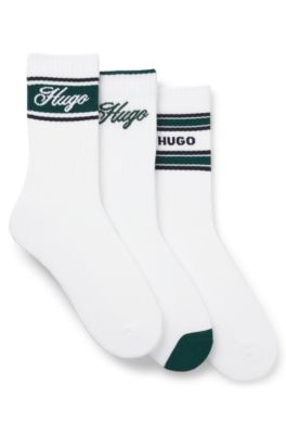 Lot de trois paires de chaussettes mi-mollet, Blanc