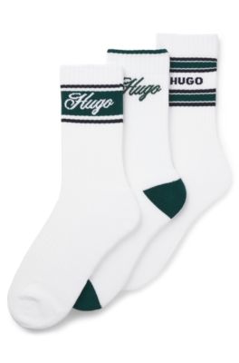 Lot de trois paires de chaussettes mi-mollet, Blanc