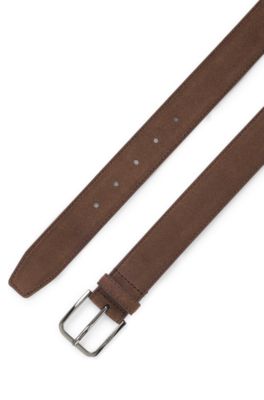 BOSS ONE suede belt, Dark Brown