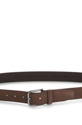 BOSS ONE ceinture en cuir su&eacute;d&eacute;, Marron fonc&eacute;