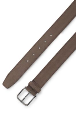 BOSS ONE ceinture en cuir su&eacute;d&eacute;, Kaki