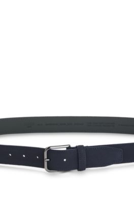 BOSS ONE ceinture en cuir su&eacute;d&eacute;, Bleu fonc&eacute;