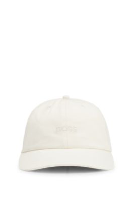 Gorra de sarga de algod&oacute;n con logo bordado, Blanco