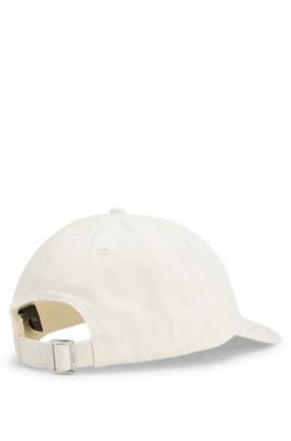 Gorra de sarga de algod&oacute;n con logo bordado, Blanco