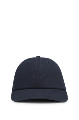 Gorra de sarga de algod&oacute;n con logo bordado, Azul oscuro