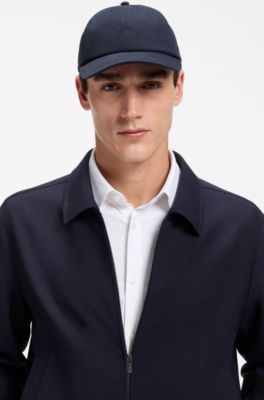 Gorra de sarga de algod&oacute;n con logo bordado, Azul oscuro