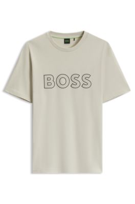 Cotton T-shirt with logo , Light Beige