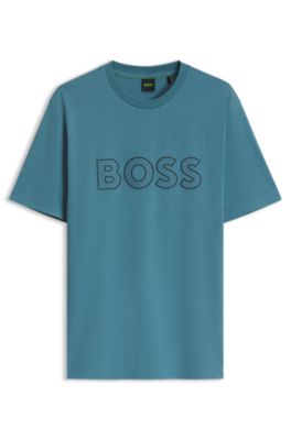 Cotton T-shirt with logo , Blue