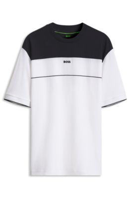 T-shirt en piqu&eacute; de coton, Blanc
