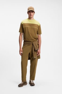 T-shirt en piqu&eacute; de coton, Marron