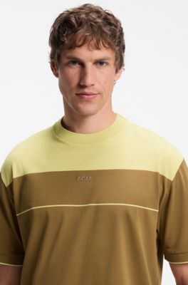 T-shirt en piqu&eacute; de coton, Marron