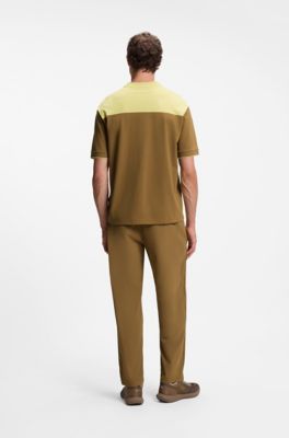 T-shirt en piqu&eacute; de coton, Marron