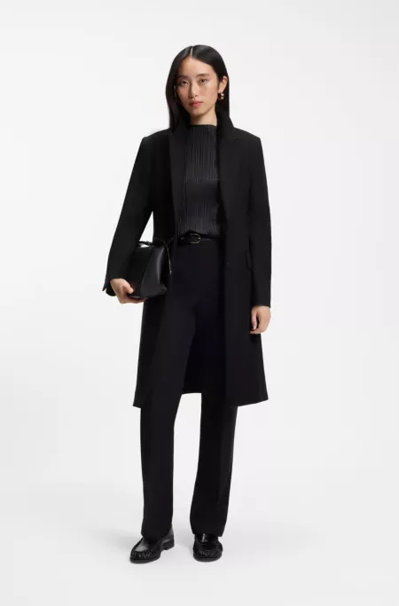 Single-breasted formal wool coat