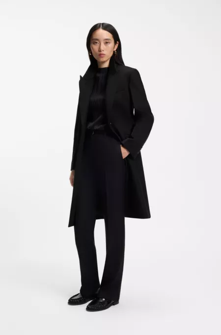 Single-breasted formal wool coat