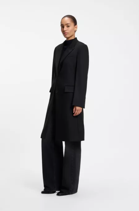 Single-breasted formal wool coat