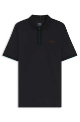 BOSS x ASTON MARTIN polo shirt in mercerized cotton, Black