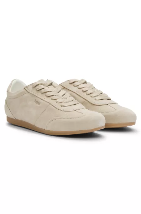Suede sneakers with logo details