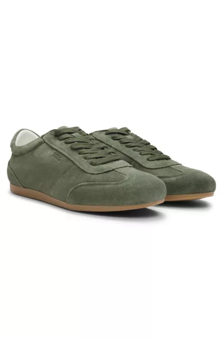 Suede sneakers with logo details