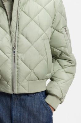 Water-repellent jacket with diamond quilting, Light Green