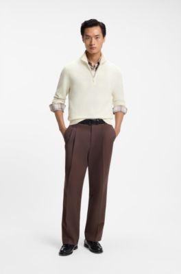 Jersey con cremallera de algod&oacute;n, Blanco