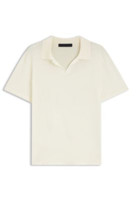 BOSS BY BECKHAM knit polo in virgin wool, White