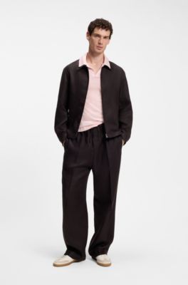 BOSS BY BECKHAM knit polo in virgin wool, Pink