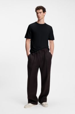 BOSS BY BECKHAM knit T-shirt in virgin wool, Dark Blue