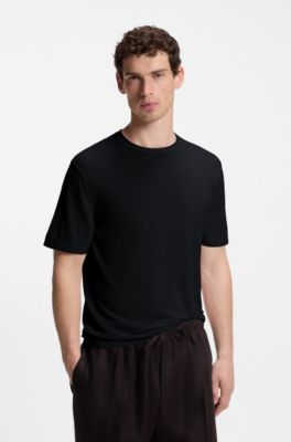 BOSS BY BECKHAM knit T-shirt in virgin wool, Dark Blue