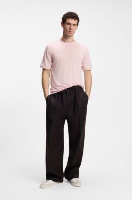 BOSS BY BECKHAM knit T-shirt in virgin wool, Pink