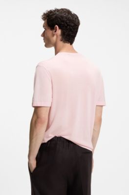 BOSS BY BECKHAM knit T-shirt in virgin wool, Pink