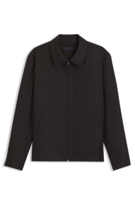 BOSS BY BECKHAM cazadora relaxed fit de lino, Marr&oacute;n oscuro