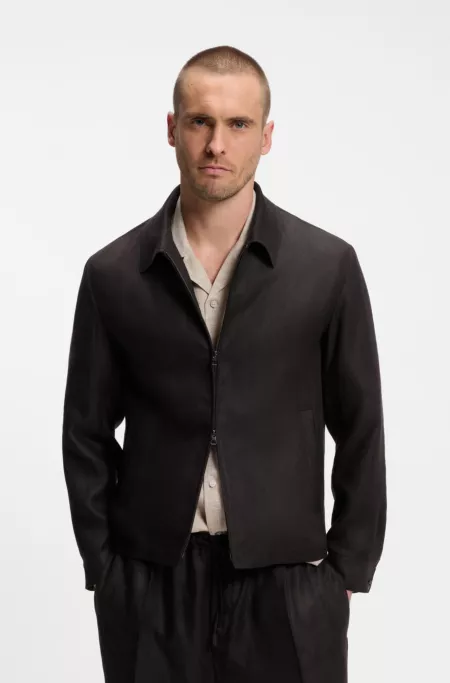 BOSS BY BECKHAM relaxed-fit linen jacket