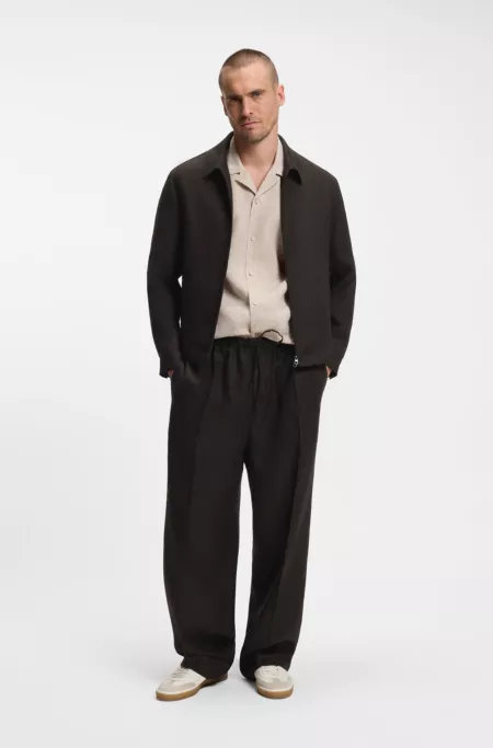 BOSS BY BECKHAM relaxed-fit linen pants