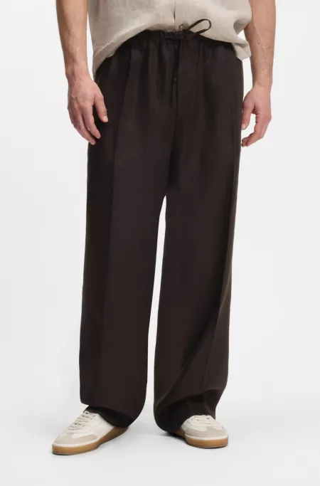 BOSS BY BECKHAM relaxed-fit linen pants