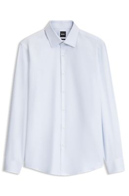 Slim-fit dress shirt in Italian cotton, White