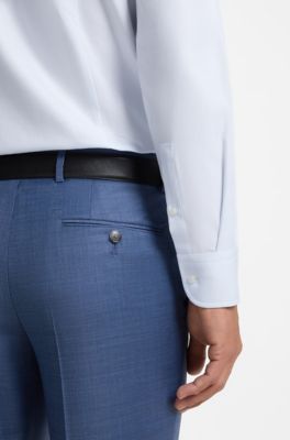 Slim-fit dress shirt in Italian cotton, White