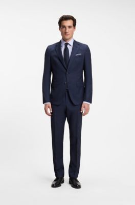 Slim-fit dress shirt in Italian cotton, Light Blue