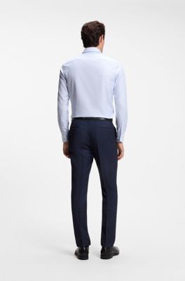 Slim-fit dress shirt in Italian cotton, Light Blue