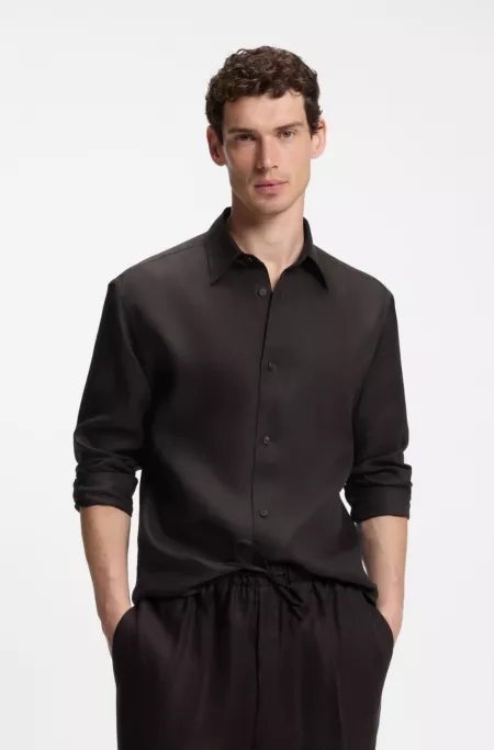 BOSS BY BECKHAM relaxed-fit linen shirt