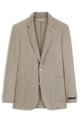 BOSS BY BECKHAM americana slim fit de lana virgen, Beige claro