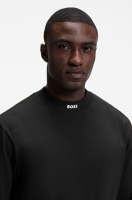 Stretch-cotton T-shirt, Black