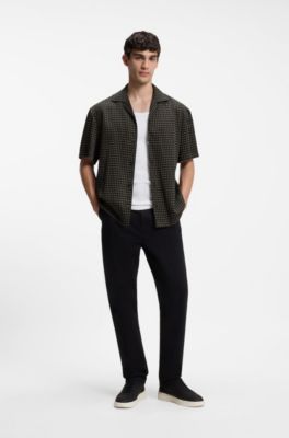 Chemise Oversize imprim&eacute;e, Noir
