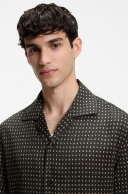 Chemise Oversize imprim&eacute;e, Noir