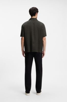 Chemise Oversize imprim&eacute;e, Noir