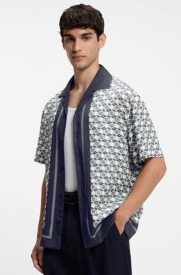 Chemise Oversize imprim&eacute;e, Gris sombre