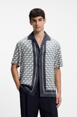 Chemise Oversize imprim&eacute;e, Gris sombre