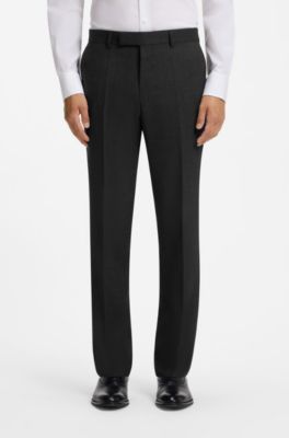 Traje slim fit de lana virgen italiana con microestampado, Negro