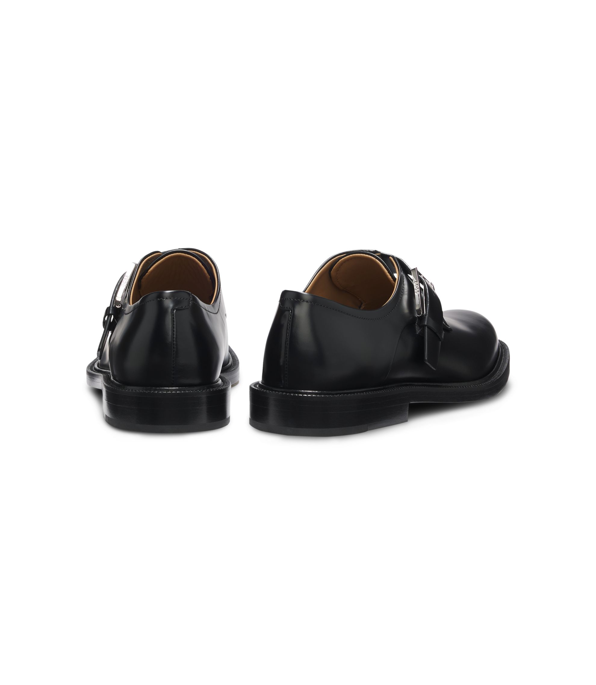 BOSS - Runway monk shoes in Italian leather - Black