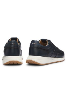 Lace-up leather sneakers, Dark Blue