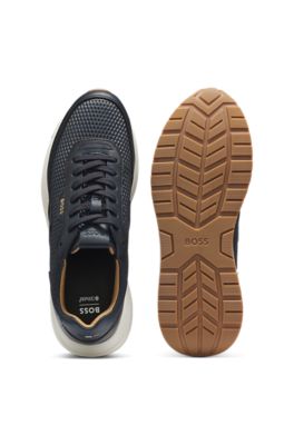 Lace-up leather sneakers, Dark Blue